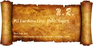 Milenkovics Róbert névjegykártya